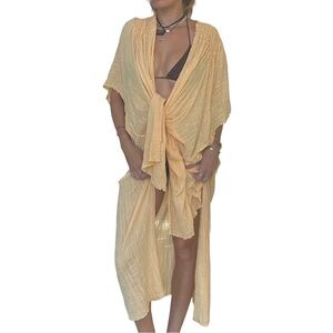 Free People Kimono Womens Angelica Duster Open Front Cover Up
